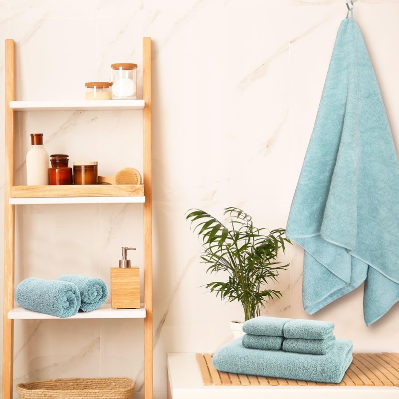 SEMAXE Bath Towel for Bathroom, 100% Cotton Towel with Hanging