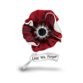 SaiDian 1Pcs Red Poppy Brooches Remembrance Day Poppy Pin Poppy Flower Brooch Pins Rhinestone Flowers Brooch for Women Men