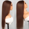 kocorose Chocolate Brown Straight Lace Front Wigs Human Hair 180%