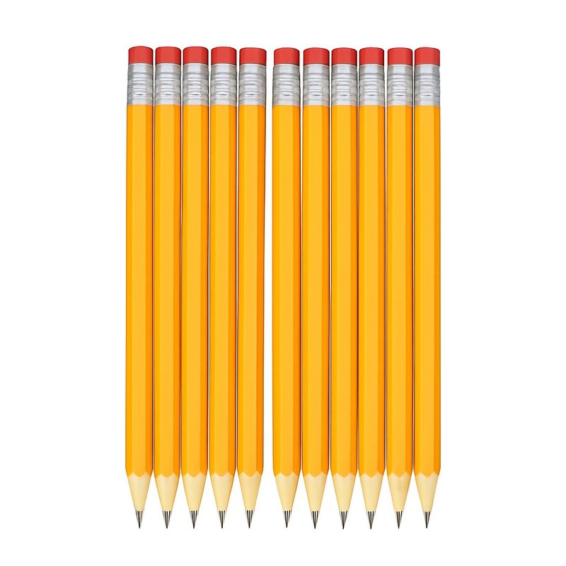 50 Pack HB Pencils – Yellow Wood Pencils with Erasers