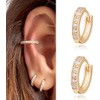 Aretes de Aro con Zirconia Cúbica para Mujer – Uplayteck