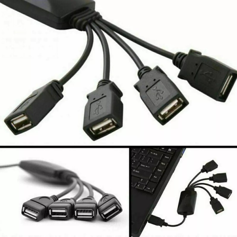 Unbranded 4 Port USB 2.0 High Speed Hub Octopus Splitter