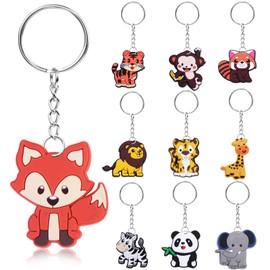 30 Stück Schlüsselanhänger Tier Schlüsselanhänger Kinder Schule Mitgebsel Kindergeburtstag, Schlüsselanhänger Waldtiere Abschiedsgeschenk Kinder Give Aways Kindergeburtstag für Mädchen Junge.