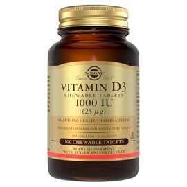Solgar Vitamin D3 1000 IU (25 µg) - 100 Chewable Tablets