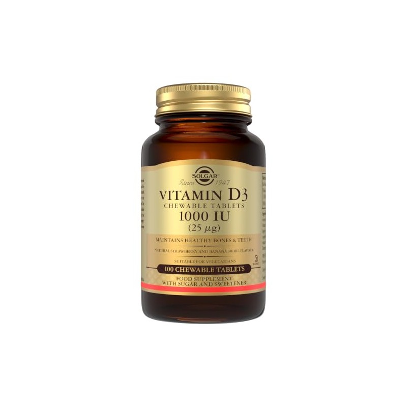Solgar Vitamin D3 1000 IU (25 µg) - 100 Chewable