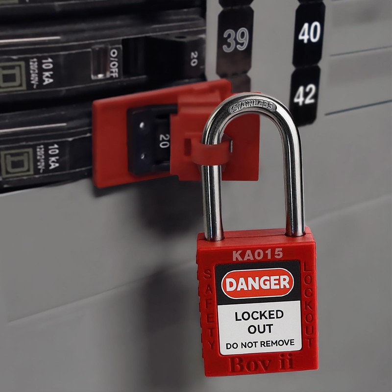 Boviisky Lockout Tagout Kit with Red Safety Padlocks, Hasps Set,