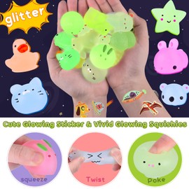 LEEHUR Unicorn Toy, Unicorn Donut Moon, 100 Pcs Mochi Squishy Toys for Kids, Slow Rising, Soft, Festival, Christmas, Birthday Gift, Festival Favor