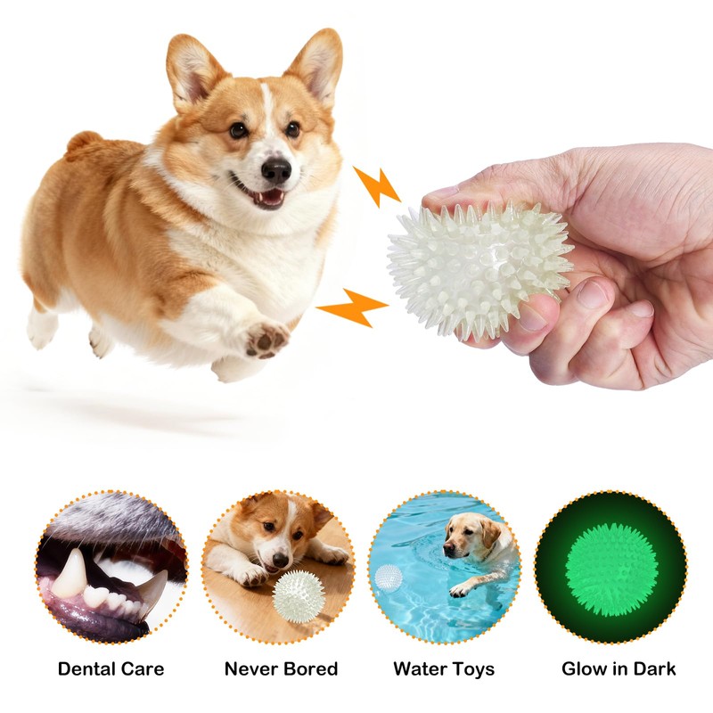 petizer 6 Pack 3.5’’ Glow in The Dark Dog Balls