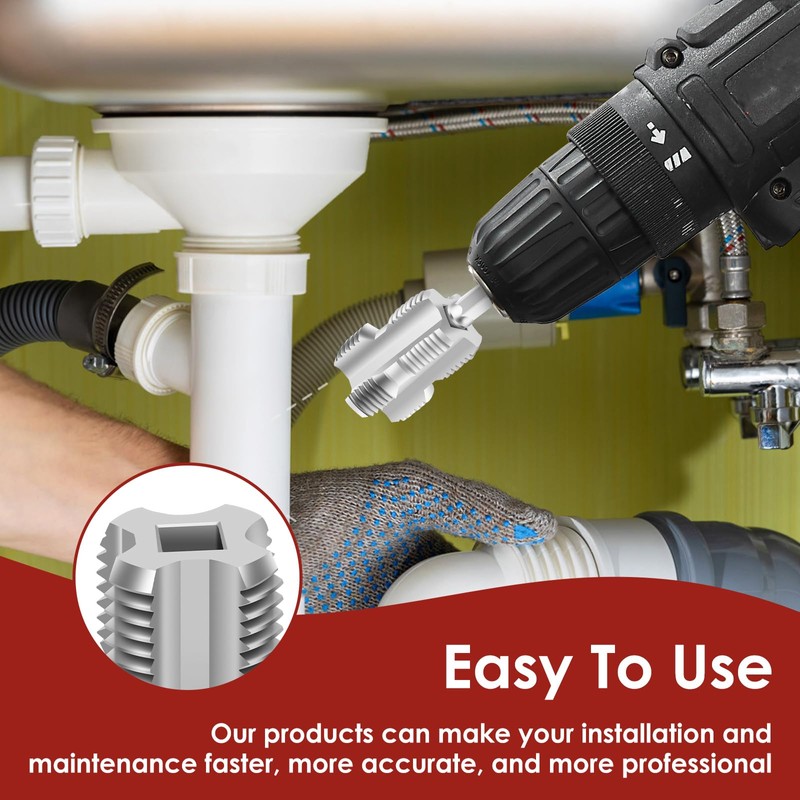 Tzdxfgl 2 Pcs PVC Pipe Thread Kit, Electric Drill Compatible