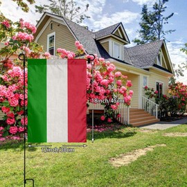 YANGHOME Italian Italy Flag Flax Nylon Burlap Linen Fabric Garden Flag Farmhouse Decorations Mailbox Decor Welcome Sign 12x18 Inch Small Mini Size Double Sided
