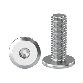 Drenky Hexagon Furniture Bolts, M8 X 16mm Flat Hex Bolt 10 Pack Hex Socket Flanged Button Head Screws Bolts Fully Thread Joint Connector Bolts, Hardware Screw