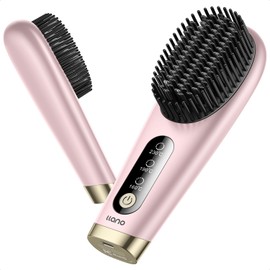 llano Portable Cordless Hair Straightener Brush, Portable Hair Straightening Comb for On The go Styling