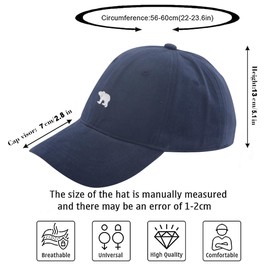 Nfpggs Polar Bear Embroidered Baseball Cap, Unstructured Outdoor Baseball Cap Composed of six Cap Leaves. (UK, Alpha, M, 4XL, Blue)
