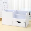 KINGFOM Desk Organiser Tidy Caddy Leather Pen Pencil Pots Holder