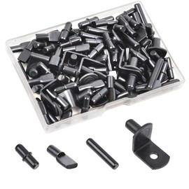 100Pcs Shelf Pegs for Shelves, 4 Styles Shelf Pins Kitchen Cabinet Shelf Pegs,Black Shelf Holders Pegs, Bookshelf Pegs for Shelves, Metal Shelf Support Pegs & Pins(5mm & 6mm)…