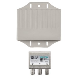 Axing SPU 21-02 2-in-1 Outdoor DiSEqC Satellite Switch - Light Grey