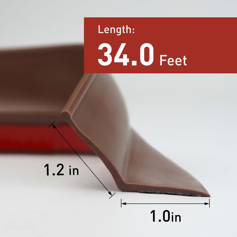 FOSLUOC Garage Door Seal Top and Sides Seal Strip Brown