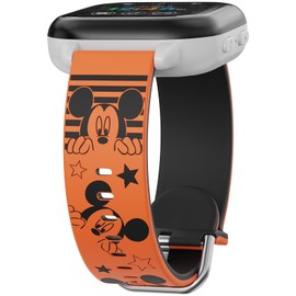 Kids Cartoon Engraved Watch Band Compatible with Gizmo Watch 3 2 1/ Gabb Watch 3 2 1/ SyncUP Watch, 20mm Two-Tone Silicone Sport Hook Loop Replacement Smartwatch Strap for Boys Girls （Black+Orange）
