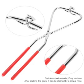 Dipping Tongs Glazing Tools, 2 Pcs Dipping Tong Pottery Tool Clay Sculpture Tongs Stainless Steel with Handle Pliers Supplies