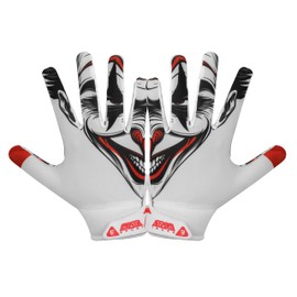 Exote Sports Youth Football Gloves American Reciever Villain Football Gloves for Adult Men Women and Boys with Super Sticky Silicone Grip Palms Ultimate Performance Booster (AdultX-Large)