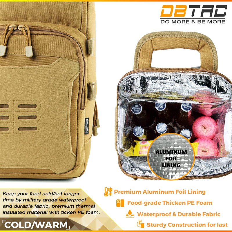 DBTAC Tactical Lunch Backpack, Large Lunch Cooler for Men Women