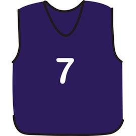 NUMBERED FOOTBALL MESH TRAINING SPORTS BIBS (1-10 OR number of your choice)-Back only (Navy, Youth (Small to Medium))