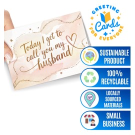 Wedding Card for My Groom from Bride - To My Husband on Our Wedding Day Card - Sentimental Husband Vow from Wife - New Beginning Together - Today I Get - NUM 251