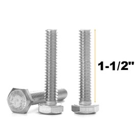 1/4-20 Hex Bolts Screws Kit External Hex Head Stainless Steel 304 Fully Threaded Hex Bolt 1/4-20 x 1-1/2" Length 35-Piece