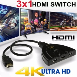 Ultra 2K 4K 3in 1out HDMI Switch Hub Splitter TV Switcher Adapter Ultra HD for HDTV PC
