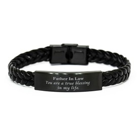 Unique Braided Leather Bracelet for Father In Law, You are a true blessing Christmas Gifts Idea 2022 Mens Jewelry Stretchable Band