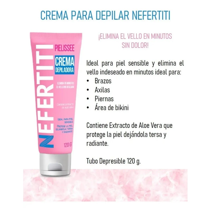 Nefertiti Crema Depiladora Piel Sensible Aloe Vera 120ml Cuerpo Bikini