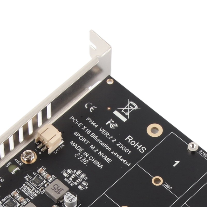 M.2 NVME SSD to PCIE X16 Adapter 4 Port High