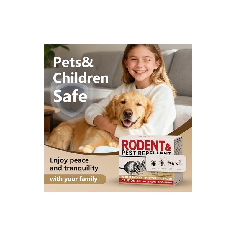 Mouse Repellent 34 Balls, Peppermint Rodent Repellent for Indoor &