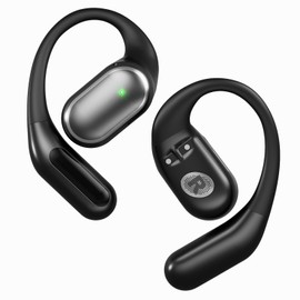 Tzfunmi Open-Ear Sport Earbuds: Waterproof Wireless Bluetooth 5.4 Headphones with LED Digital Display, Ideal for Runners, Cyclists, Gym & Workout - Obsidian Black