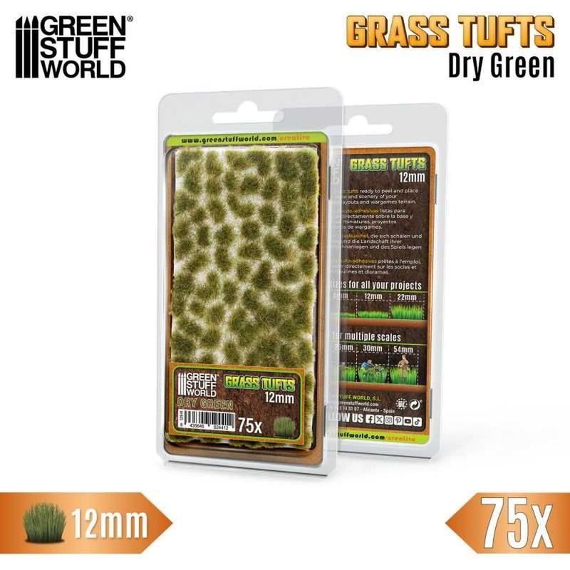 Green Stuff World 12mm Dry Green Grass Tufts