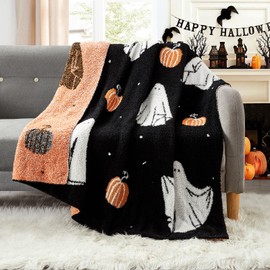 KASYLAN Blanket Ultra Soft Throw Blanket Cozy Blankets Fuzzy Plush Throw Blankets for Couch Bed Sofa Travel（50x60 inches，Ghost）