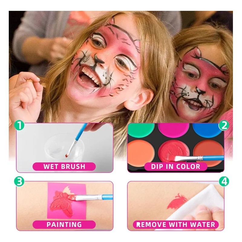 Maquillaje Paletita Duos Base De Agua Arcoiris