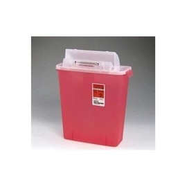 Covidien 8537SA SharpStar 2 Gal. Sharps Container w/Counter Balanced Lid, 10/case Transparent Red