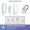 RunLessWire Self-Powered Wireless Light Switch & Receiver Kit, No Wires,