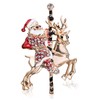 Minicoco Santa Christmas Brooch Pin, 1 PCS Rhinestone Crystal Christmas