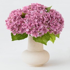 ZYTUYO 4Pcs 20" Real Touch Hydrangea Artificial Flowers Dark Pink Lifelike Fake Latex Hydrangeas for Baby Shower Party Wedding Flower Arrangement Indoor Home Office Xmas Table Decoration