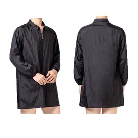TOPTIE Long Sleeve Hair Care Jacket Haircut Cape for Nail Salon Black Medium