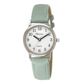 Ravel Pastel-Coloured Everyday Watch for Women, Analogue Quartz Movement, R0137, Green