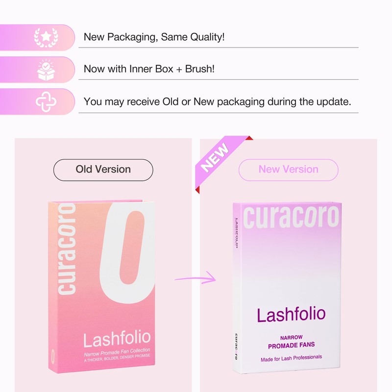 Curacoro LashFolio Narrow Promade Fans 12D-0.03 CC Curl 12-15mm