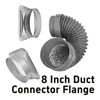 bociloy 8 Inch Duct Connector Flange, Metal Straight Pipe Flange