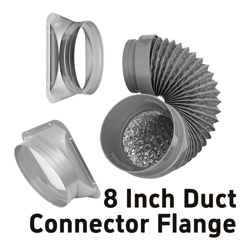bociloy 8 Inch Duct Connector Flange, Metal Straight Pipe Flange