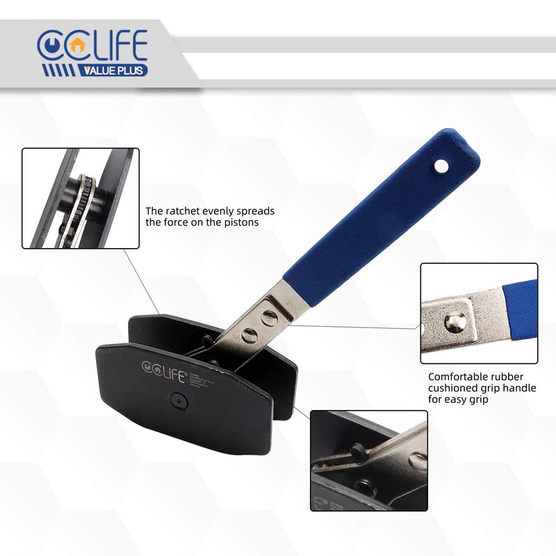 Cclife Brake Piston Reset Tool with Ratchet Function, Car Tool