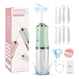 Irrigador Bucal Limpiador Dientes Eléctrico Boquillas Color Verde