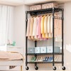 M MZG Heavy Duty Rolling Garment Rack 3 Tiers Adjustable