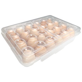 Egg Box for 24 Eggs, Egg Container, Egg Storage Fridge, Egg Holder Refrigerator, Transparent White